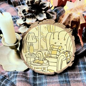 Dessous de tasse pyrogravé - Intérieur Cosy ✨