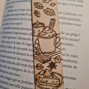 Marque-page en bois pyrogravé • Douceurs d'Automne • Fait main ✨
